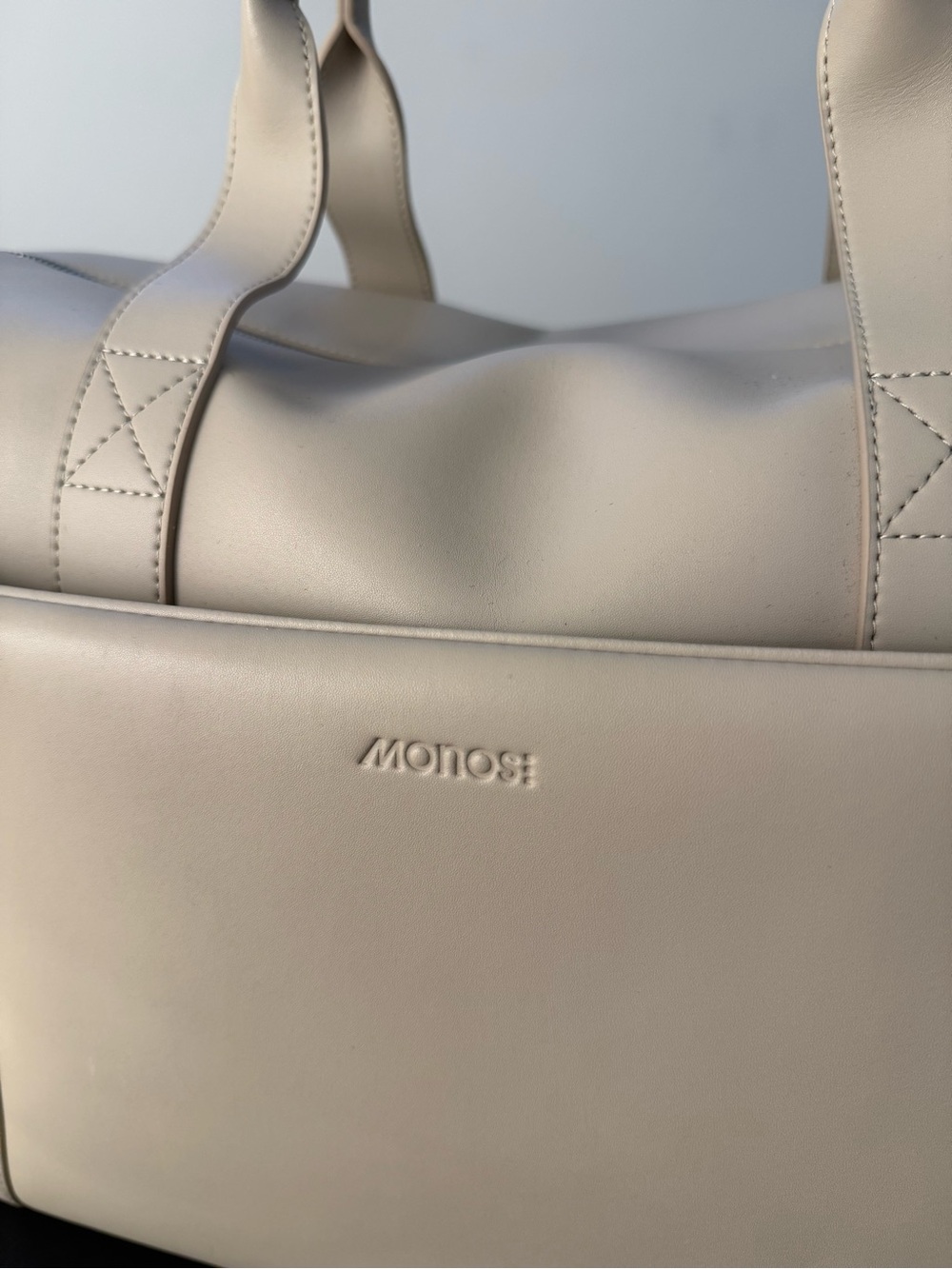 Monos Metro Duffel + Folio Kit Ivory Vegan Leather Travel Bag - Picture 4 of 16